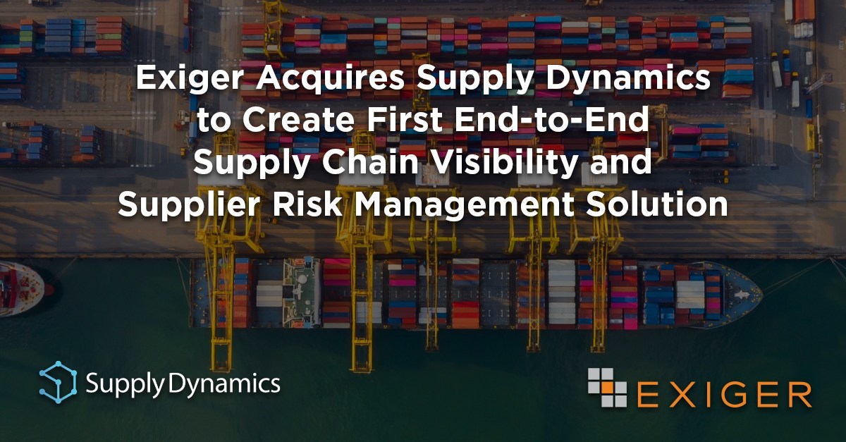 Exiger Acquires Fellow Supply Chain SaaS Provider Supply Dynamics