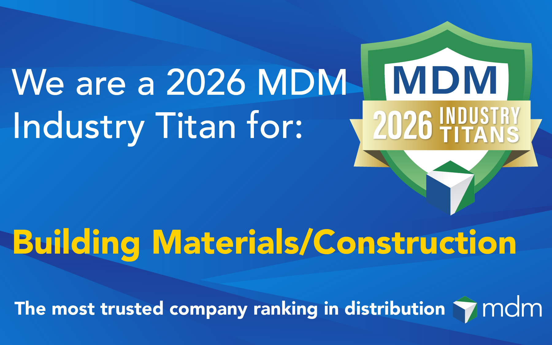 2026 MDM Industry Titans — Building Materials / Construction social media graphic