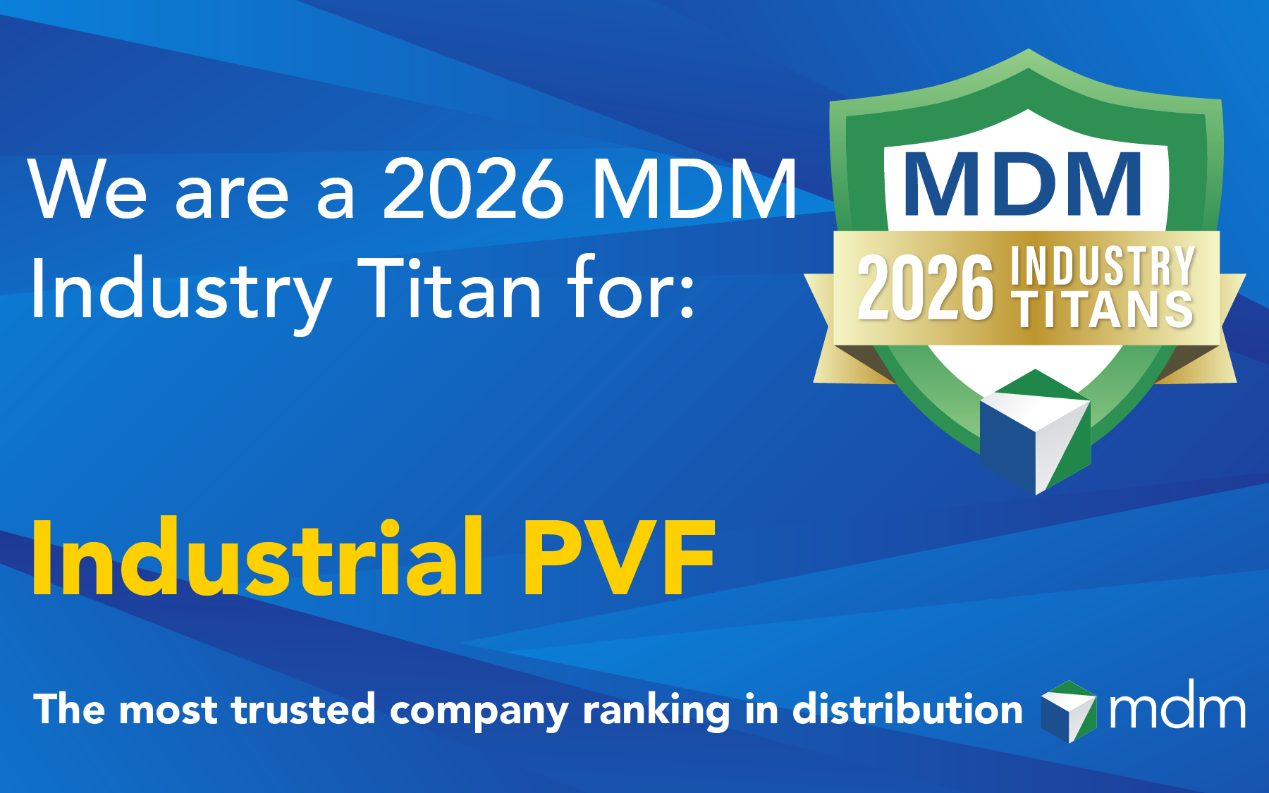 2026 MDM Industry Titans — Industrial PVF social media graphic