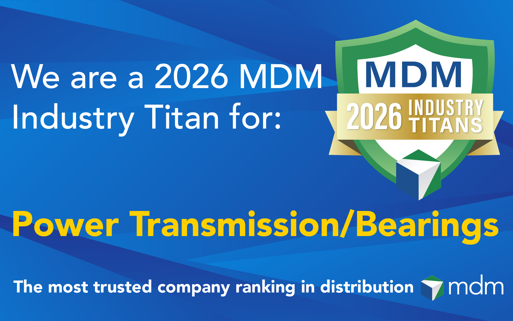 2026 MDM Industry Titans — Power Transmission / Bearings social media graphic